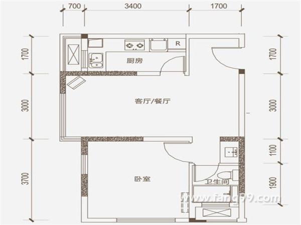 70.00m21室2厅1卫