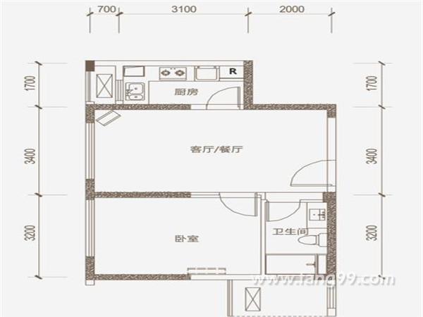 69.00m21室2厅1卫