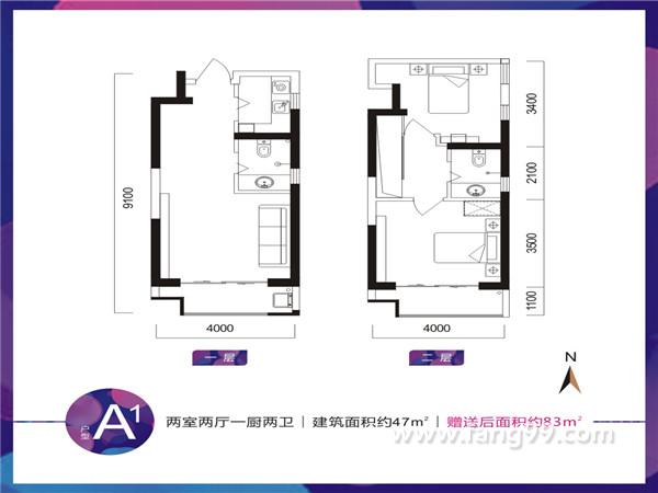 47平两室两厅两卫