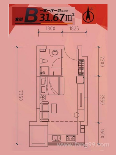 31.67㎡一室一厅一卫