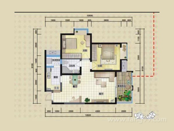 78.78㎡两室两厅一卫