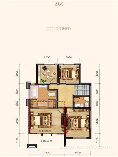 下叠边户花园入户2层