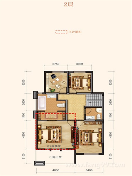 下叠中户花园入户2层