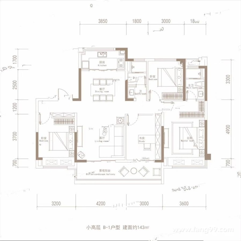 4室2厅2卫约143平