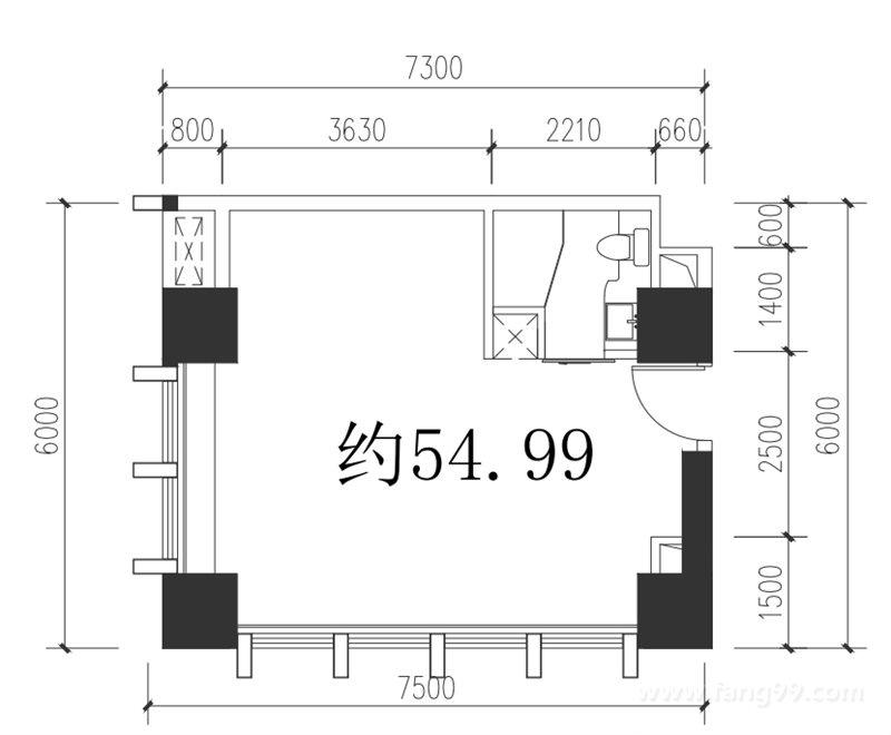 一室54.99㎡