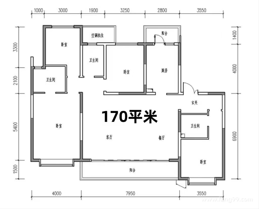 170㎡四室两厅三卫