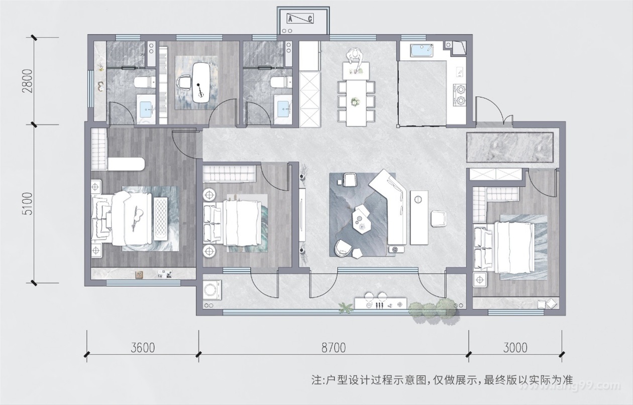 143㎡四房两厅两卫